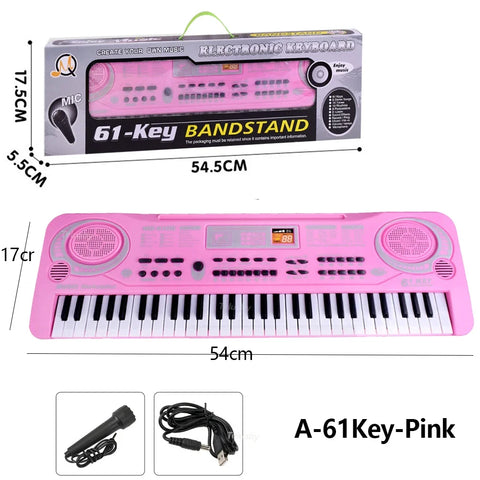 Chriyungel Kids Electronic Piano Keyboard with Microphone  61 / 37 Keys Organ Musical Instrument Toy Gift for Child Beginners