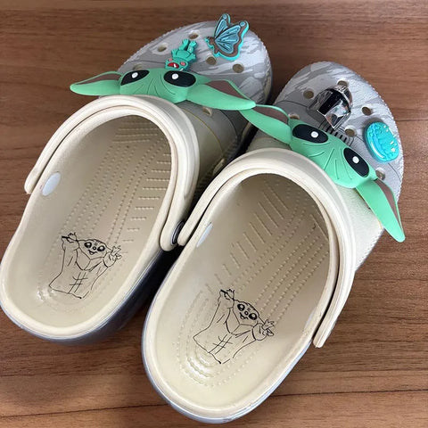 In Stock Miniso Yoda Baby Hole Sandals Slippers Sandals Kawaii Eva Anime Home Beach Shoes Summer Slippers For Adult Kids Gift