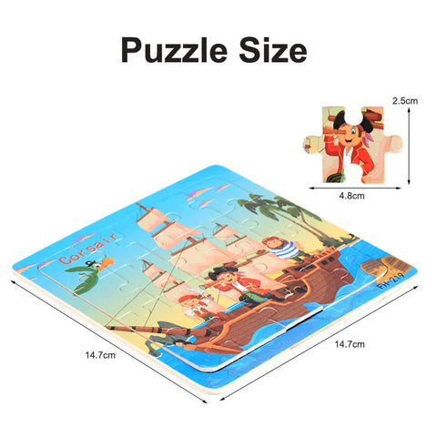 New 20 Piece Wooden 3d Puzzle Cartoon Animal Vehicle Jigsaw Puzzle Montessori Educational Toys For Kids Baby 1 2 3 Years