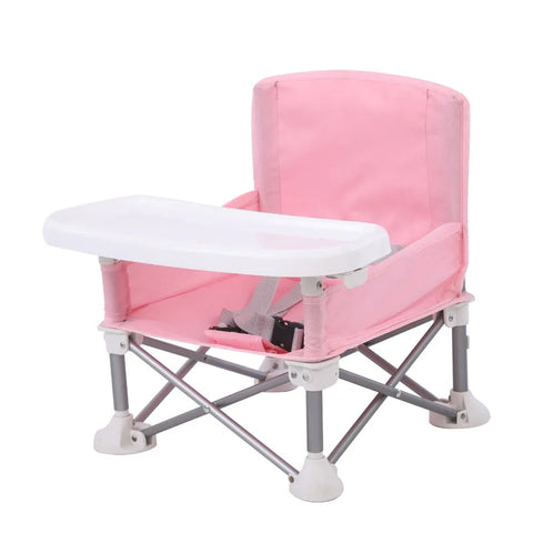 Portable Kids' Chair Travel Booster Seat with Tray for Baby Foldable Chair with Removable Tray Great for Camping Beach Lawn