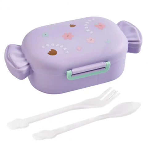 Stackable Bento Box Portable Cute Cartoon Children Lunch Box Double Layer Food Storage Container Eyeglass Bear Thermal Bento Box