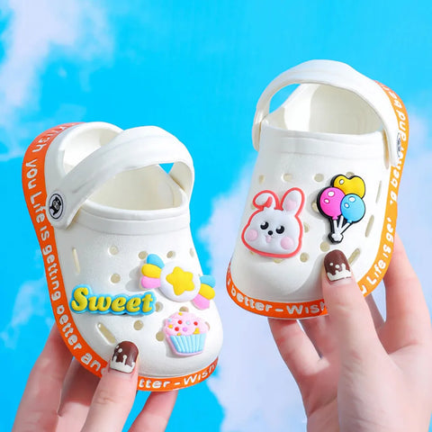 Children Slippers Playful Cartoon Kids Clog Shoes with Holes for Summer Girls and Boys Soft-Soled Non-Slip Indoor Slippers New