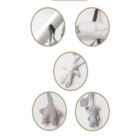 2024 New Hanging Bed Rabbit Baby Hand Bell Safety Seat Plush Toy Multifunctional Plush Toy Stroller Mobile Gifts