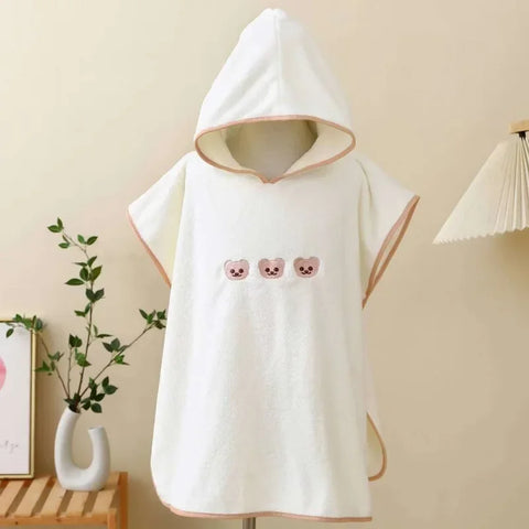Baby Bathrobe Hooded Towel Soft Coral Velvet Child Bath Towel Cloak Cute Warm Towel Blanket Toddler Sleeping Swaddle Wrap