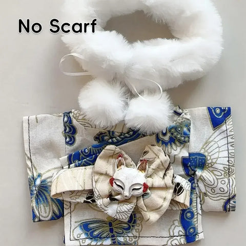 For 15/17cm Labubu Doll Summer Fresh Style Japan Kimono Set Gentle Light Color Clothes Doll Accessories