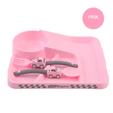 Children's Feeding Dish Set of Dishes for Baby Stuff Suction Cup Plate Aesthetic Tableware for Kids Plates Utensils Dinner Kit