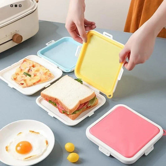 Sandwich Crisper Toast Storage Box Silicone Portable Food Storage Box Can Be Hung To Store Reusable Microwave Lunch Boxes
