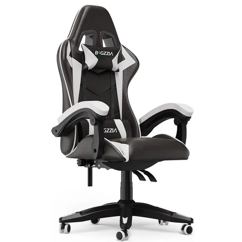 Ergonomic Gaming Chair Gamer Chairs with Lumbar Cushion + Headrest, Height-Adjustable Computer Office Chair for Girls, Boys