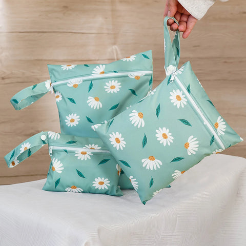 3pcs Different Size Waterproof Wet Bag Wet Dry Bags For Baby Cloth Diapers&Breast Pump Part Organizer For Swimsuit Wet Clothes