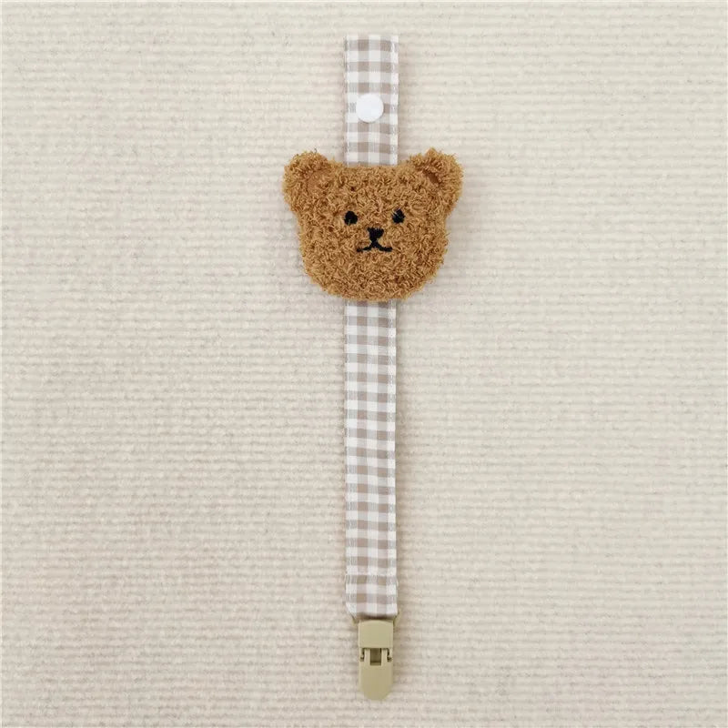 Cute Bear Baby Pacifier Clip Chain Dummy Holder Soother Pacifier Clips Strap Nipple Holder Infant Feeding Babies Accessories