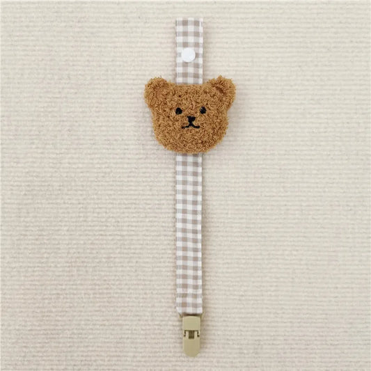 Cute Bear Baby Pacifier Clip Chain Dummy Holder Soother Pacifier Clips Strap Nipple Holder Infant Feeding Babies Accessories