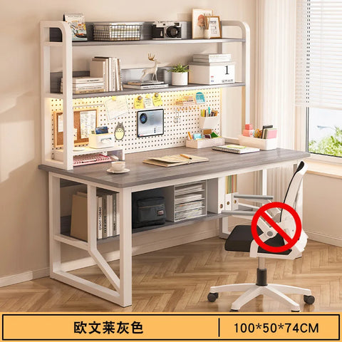 Computer Study Desk With Storage Bookshelf Office Workstation Organizer Desk for Home Students Professionals Length 100/120cm