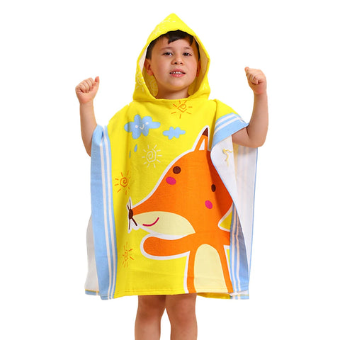 Baby Cartoon Printing Bathrobe Girls Unicorn Beach Towel Boy Shark Dinosaur Bath Towel Kids Hooded Cape Towel Children Bath Item