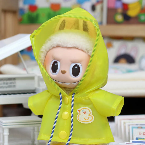 Mini Doll'S Clothes Outfit Accessories For Ropa Labubu Idol doll Raincoat short rain boots rain shoes Clothing Gift