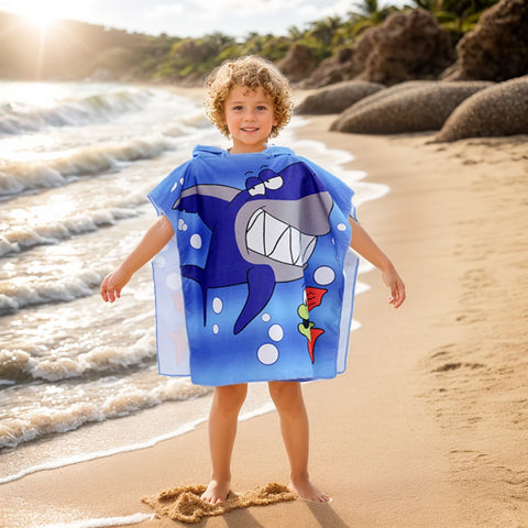 1 CHILDREN'S Hooded Bathrobe, Animal Play, CHILDREN'S Bath Towel, Beach Towel, Go out with a CHILDREN'S Cape