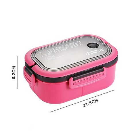 Stackable Bento Box Portable Cute Cartoon Children Lunch Box Double Layer Food Storage Container Eyeglass Bear Thermal Bento Box