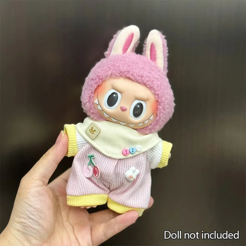 Mini Plush Doll'S Clothes Outfit Accessories For Korea Kpop Exo 15-17cm Labubu Idol Overalls set Clothing Gift