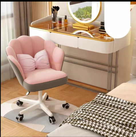 Office Chair Cute Petal Desk Chair, Modern Fabric Home Butterfly Chairs Height Adjustable Chair Makeup Chairs Computer Chairs