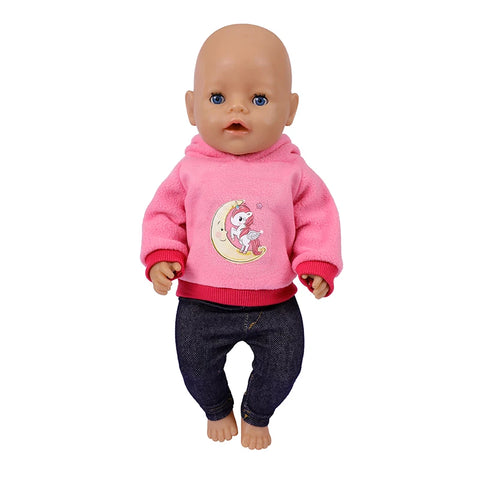 43 cm Doll Outfits for 17Inch Dolls Baby Born Doll Cute Jumpers Rompers Suit+Shoes Warm Clothes on A Doll Baby Christmas Gift