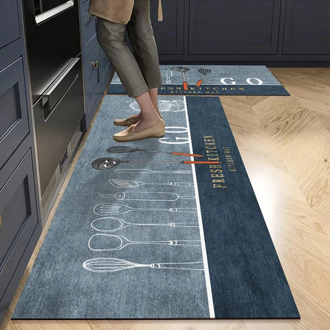 Non-slip Kitchen Mat Long Rugs Crystal Velvet Carpet for Living Room Absorbent Foot Mats Bedroom Doormat Alfombra Small Rugs