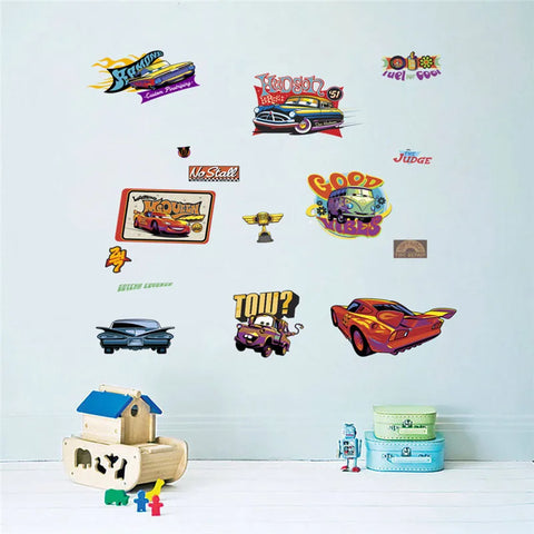 3D Cartoon Cars 2 Wall Stickers For Kid's Room Kindergarten Bedroom Living Room Wall Decoration  Lightning McQueen Stickers