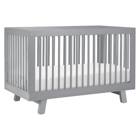 3-in-1 Convertible Crib with Toddler Bed Conversion Kit in Grey and White, Greenguard Gold Certified