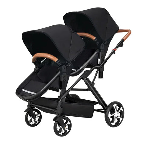 2025 NEW Twin stroller New 2 in 1 baby trolley baby carriage with car seat Baby stroller for two children Foldable Lightweight