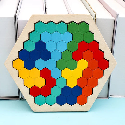 Colorful 3D Puzzle Wooden Toys High Quality Tangram Math Jigsaw Game Children Preschool Imagination Educational Toys for Kids