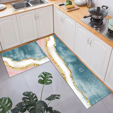 Kitchen Floor Mat Bedroom Living Room Long Bedside Area Rug Hallway Soft Washable Carpet Anti Slip Bathroom Entrance Doormat