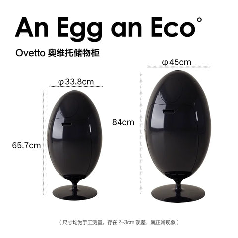 Small Size | Italian Dinosaur Egg Sorting Trash Can Rotating Open Kitchen Floor Ornament Waste Bin - 65.7cm H