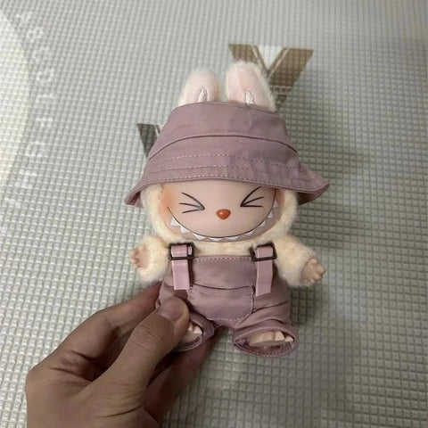 For Labubu 15-17 cm v1v2 Outfit Accessories Mini Hat Overalls Set Decoration Small Clothes Children's Toys Birthday Gift