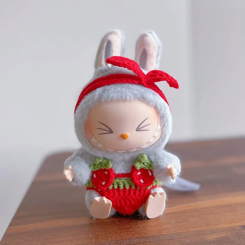 Cute Labubu Doll Chair Mobile Phone Holder & Summer Swimsuit Dress with Slippers Doll Shirt Sea Beach Style