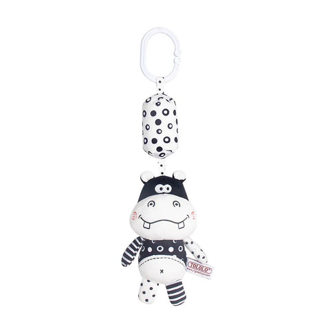 Newborn Bells Soft Plush Rattle Toy Crib Hanging Bell Car Seat Travel Stroller Black And White Wind Chime Educational Toy Gift