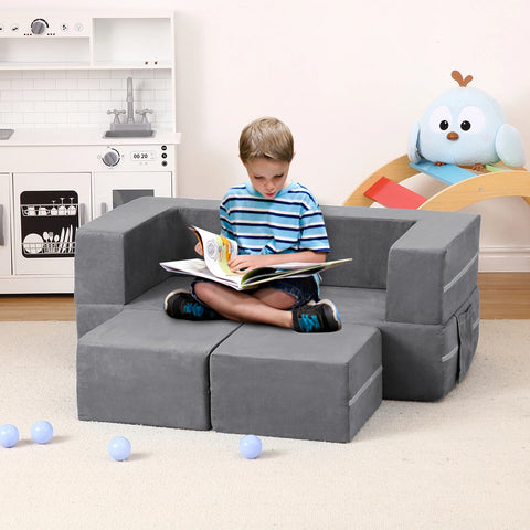 3 Pcs Modular Toddler Couch,Toddler Couch Kids Sofa for Playing,Creativity,Child Chair Sofa Bedroom and Playroom for Playroom