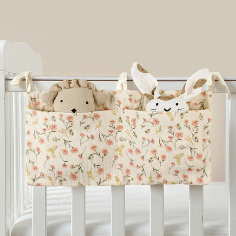 Baby bedside dual-pocket storage bag Portable diaper storage bag Newborn bedside multi-functional storage bag cute