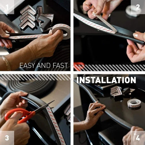 2M Baby Proofing Edge Corner Protector Strip Soft NBR Foam Padding Safety Corner Edge Bumper Guards for Fireplace Table Cabinet