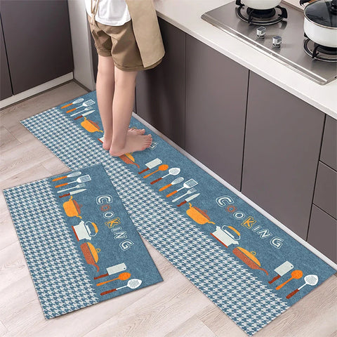 Kitchen Floor Mat Bedroom Living Room Long Bedside Area Rug Hallway Soft Washable Carpet Anti Slip Bathroom Entrance Doormat