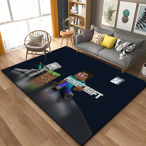 MINISO Game Minecraft Living Room Carpet Cartoon Game Bedroom Bedside Non Slip Floor Mat Home Balcony Mats Kid's Play Rug
