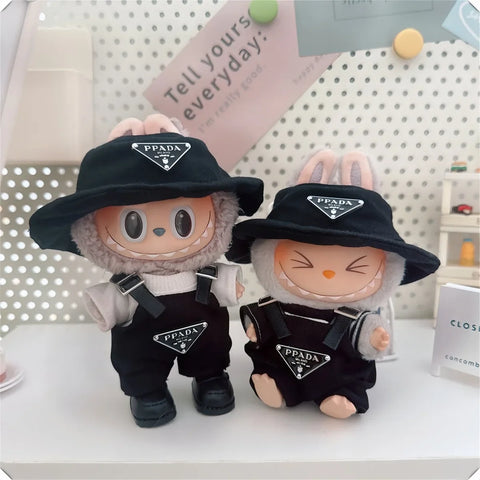 For 17cm Labubus Mini Doll Clothes Outfit Hat Clothes Shoes Labubu II Doll Accessories Cultivate Sitting Party Game Toys 1Pc