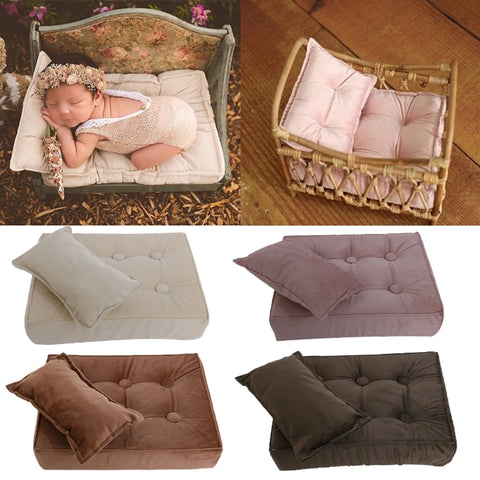 Newborn Photography Props Posing Bedding Mattress & Pillow Cushion Baby Photo Shooting Props Backdrop for Baby Shooting