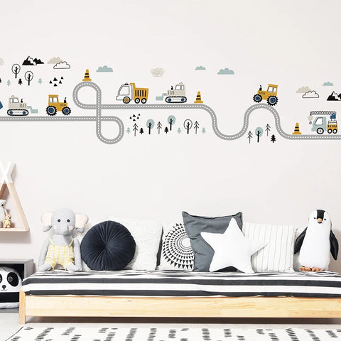 2PC Cartoon Cute Africa Animals Wall Stickers Elephant Giraffe Bear Fox Kids Room Kindergarten Home Decoration