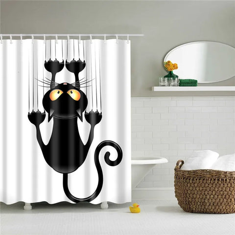 Funny Shower Curtains Bathroom Curtain With Hooks Decor Waterproof Cat Dog 3d Bath 180*180cm Creative Personality Shower Curtain