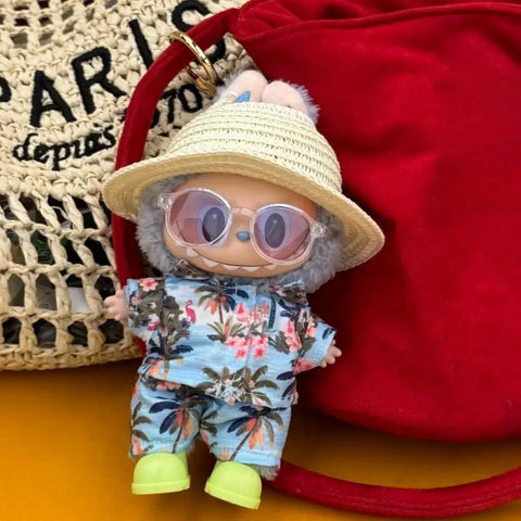 Hawaii Summer Beach Style Clothes For labubu 3.0 v1/v2/v3 clothes outfits For Ropa labubu Doll Clothes Accessories