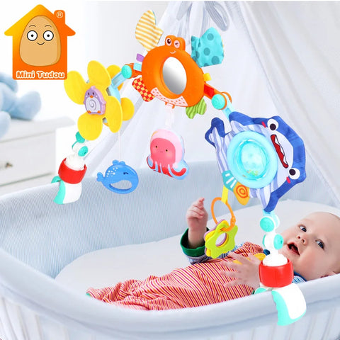 Baby Toy Stroller Arch Musical Rattle Adjustable Clip Crib Mobile Hanging Bed Bell 0 12 Months Educational Toys For Newborn Gift