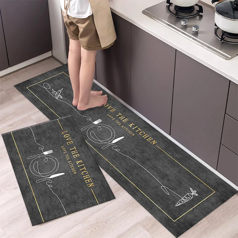 Kitchen Floor Mat Bedroom Living Room Long Bedside Area Rug Hallway Soft Washable Carpet Anti Slip Bathroom Entrance Doormat