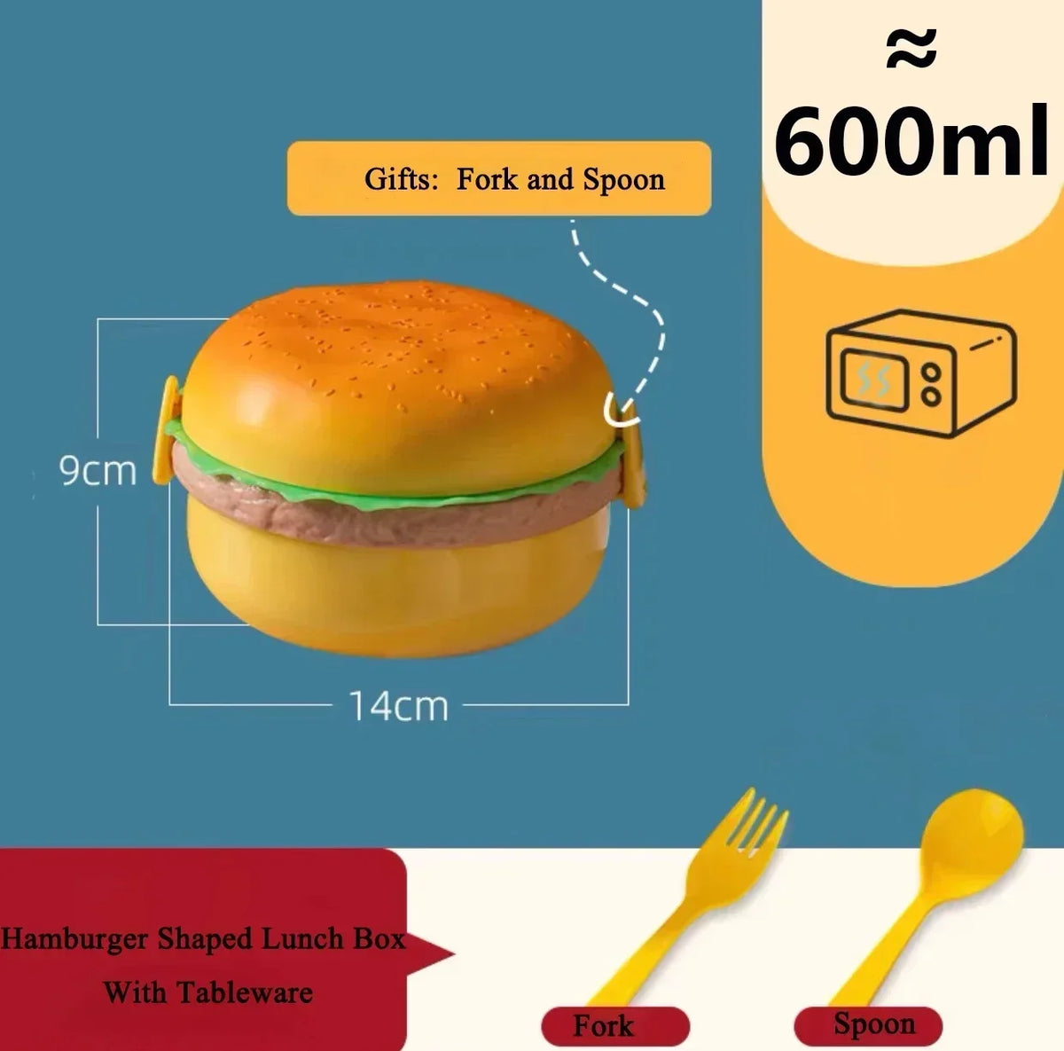 1PC Creative Hamburger Plastic Lunch Box Cute Cookie Shape Bento Box Lunch Box Students Cartoon Children BentoBox Tableware