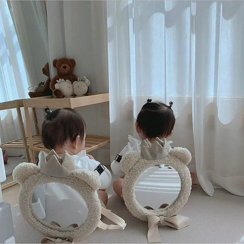 Baby Child Reflector Korean Ins Bear Crown Mirror Children's Room Clothing Store Decoration Pendant Photo Studio Shooting Mirror