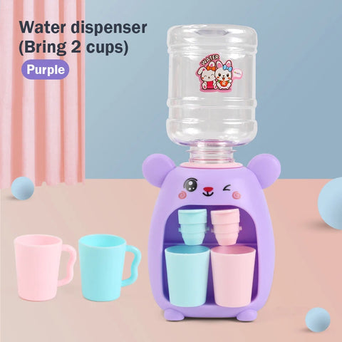 Mini Children Water Dispenser Toy Cute Cartoon Water Juice Milk Drinking Fountain Pretend Play Kitchen Toys for Boys Girls Gift