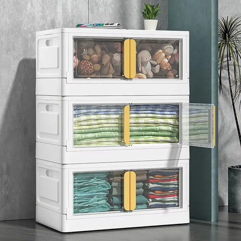 Large Capacity Storage Box Foldable Portable Plastic Clothes Toy Storage Bin Doll Storage Container Home Wardrobe Organizer 1PC