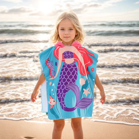 1 CHILDREN'S Hooded Bathrobe, Animal Play, CHILDREN'S Bath Towel, Beach Towel, Go out with a CHILDREN'S Cape